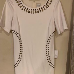 White Dress with Gold Beads